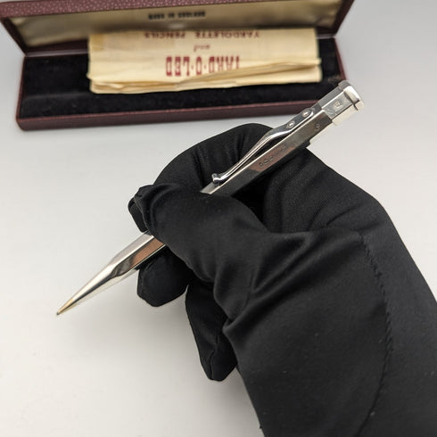 1955年 英国ヴィンテージ ヤード・オ・レッド 純銀製 ヘキサゴン推進式ペンシル ケース入